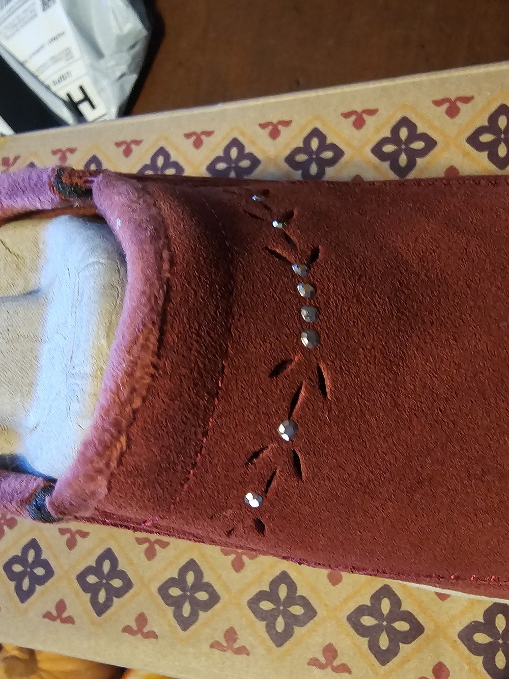 Skechers Women's Rose Suede Slip-On Mule with Crystal Accents